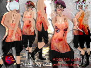 ShuShu KISS ME outfit with sneaker boots 2