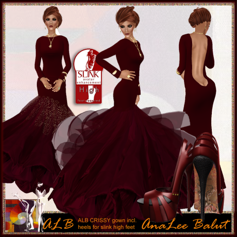 ALB CRISSY gown - mesh incl heels for slink high feet by AnaLee Balut - Alb Dream Fashion