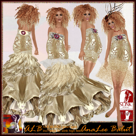 ALB MURIEL gown incl heels for slink high feet by Analee Balut - ALB DREAM FASHION