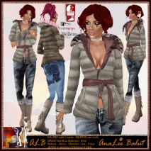 ALB KALINA coat outfit w boots - earmuffs - jeans