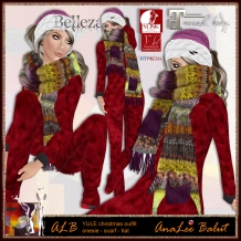 ALB YULE christmas outfit female - onesie - scarf - hat