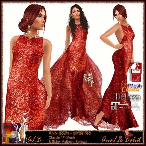 ALB ANN gown - glitter red