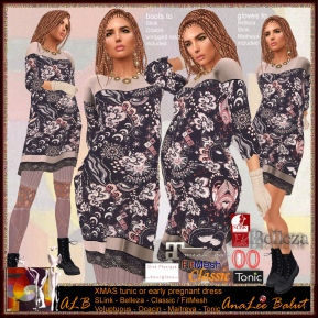 ALB XMAS tunic or early pregnant dress & boots 2018