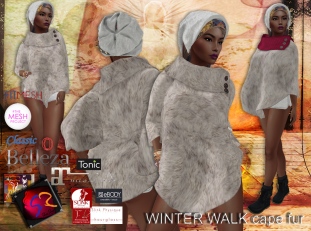 ShuShu WINTER WALK poncho cape fur
